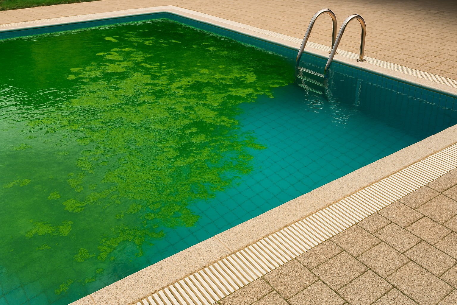 Poolwasser grün – Ursachen und Lösung in 3 Schritten
