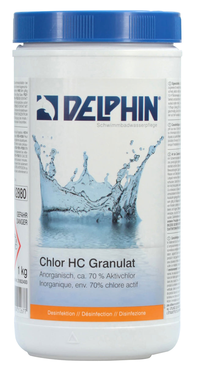 Delphin Chlor HC-Granulat 1 kg – Schnelllösliche Spa-Desinfektion