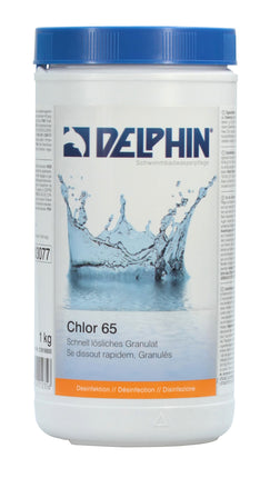 Delphin Chlorine 65, 1 kg – Fast-dissolving chlorine granules for pool disinfection
