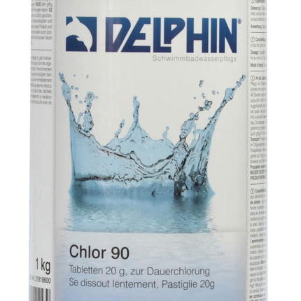 Delphin Chlorine 90 Tabs 20g, 1kg – Slow-dissolving tablets