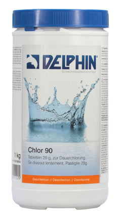 Delphin Chlorine 90 Tabs 20g, 1kg – Slow-dissolving tablets