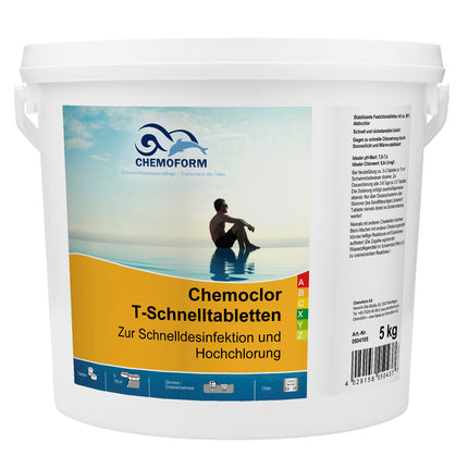 Chemoform Chemoclor T-Comprimés 20g – Désinfection chlorée fiable pour l'eau de piscine