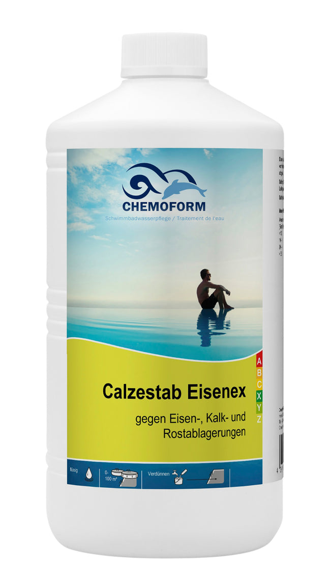 Chemoform Calzestab Eisenex liquide – Protection anticalcaire et anti-métaux pour l'eau des piscines